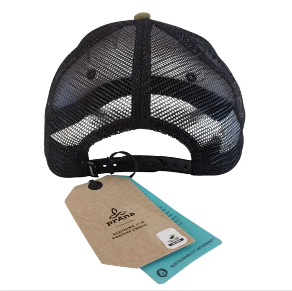 NWT Prana Netplus Floral Lower Pines Trucker Hat Unisex O/S Cargo Green Adjusts - Picture 5 of 16